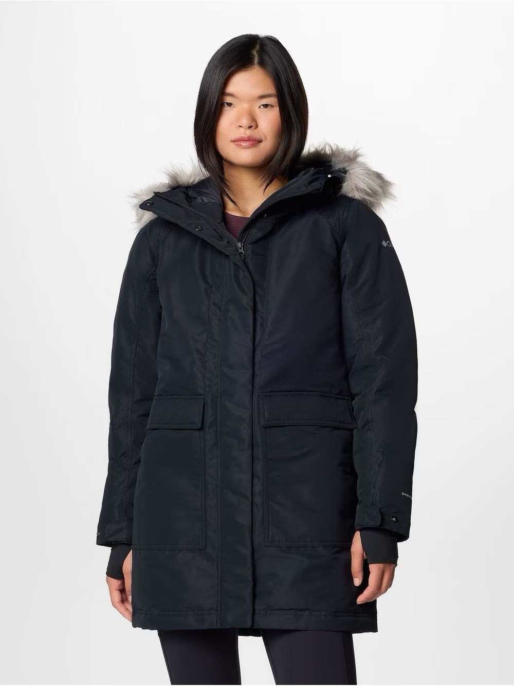 Columbia Women’s Black Parka with Faux-Fur Hood